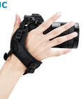 Person using Pro Mirrorless Camera Hand Grip Strap With Arca Type Plate on camera for secure hold and comfort