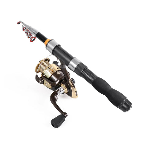 Ultra Lightweight Telescopic Fishing Rod for Saltwater and Freshwater Collapsible and Extendable to Four Point Nine Feet Pocket Friendly