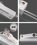 Hella Tough Zinc Alloy Gate Latch With Heavy Duty Spring Bolt For Garden Driveway And Garage Doors Anti Theft Corrosion Resistant surface mount latch close-up with keyhole.