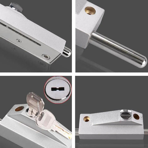 Tough As Nails Surface Mount Door Lock With Heavy Duty Spring Bolt And Built Like A Tank Zinc Alloy Build keyhole view.