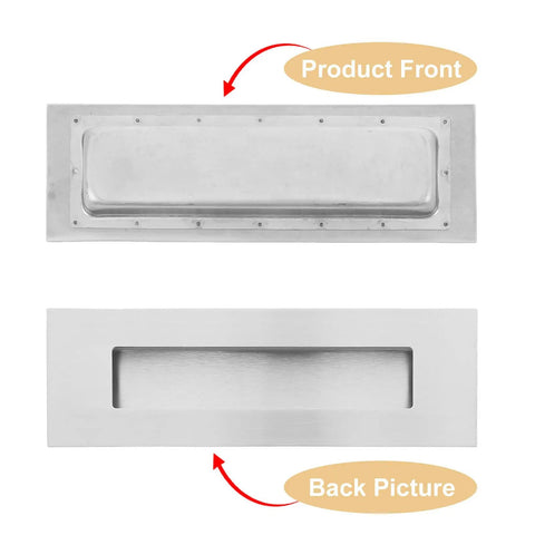Front and back view of Recessed Sliding Door Handles With Concealed Hardware Stainless Steel Finger Pulls 4 Pack