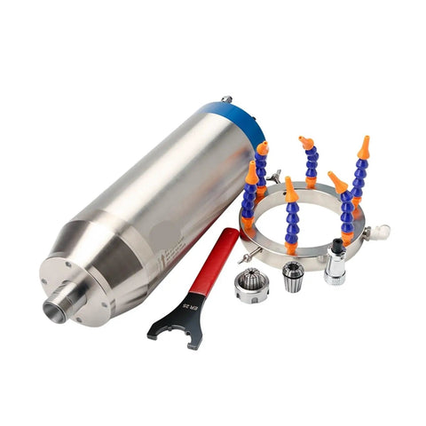 Heavy Duty Cnc Spindle Motor With Water Cooled Design And Er25 Chuck 5.5 Kw Power for stone carving router machines and accessories.