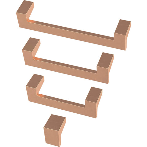 Mirrored Cabinet Handles 10 Pack Center To Center 3 Inch Brushed Copper Kitchen Drawer Pulls for Cabinets And Furniture Dresser Hardware