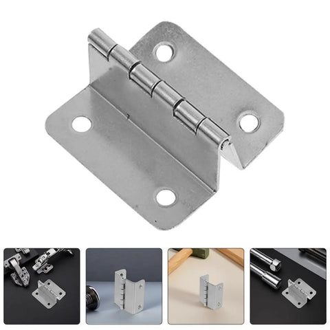 8 Piece Stainless Steel Fold Down Cabinet Hinges with Four Hole Four Fold Design and Right Angle Rotation for cabinets