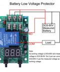A30-U1 DC 0 To 99.9V Voltage Guard Controller Board With Delay Relay, real-time screen readout, labeled wiring diagram visible