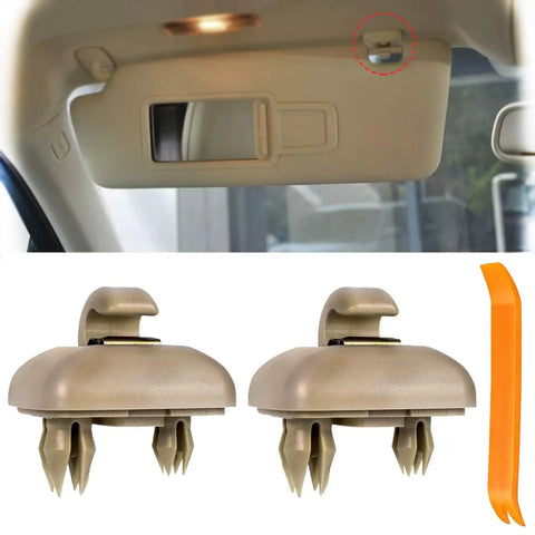 Sun Visor Clips Replacement Set For Audi Cars A1 A3 A4 A5 A6 Q3 Q5 TT S3 S4 S5 Allroad Beige ABS Interior 2 Pack 8U0857562A