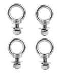 4 Pack 3/8 X 1 Eye Bolts With Nuts Stainless Steel Heavy Duty Eyebolts M10x25mm Threaded For Rigging And Hoisting Corrosion Resistant 304
