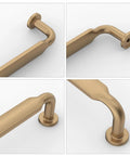 Close-up views of Champagne Bronze Cabinet Pulls 5 Inch Zinc Alloy 10 Pack Kitchen Cabinet Handles for cabinets and furniture.