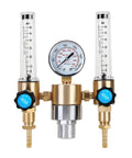 Argon And CO2 MIG TIG Flow Meter Regulator Gauge 0 To 60 SCFH And 0 To 4500 PSI With CGA580 Inlet Connection for welding gas bottles.