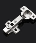 Quick Fix Clip On Full Overlay Cabinet Hinges, 35mm cup diameter, designed for frameless furniture, showcasing concealed hardware.