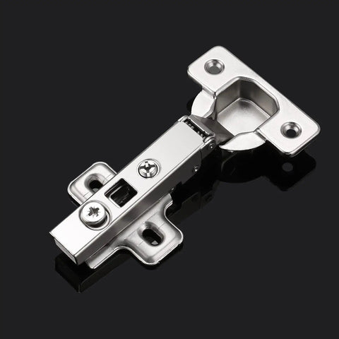 Quick Fix Clip On Full Overlay Cabinet Hinges, 35mm cup diameter, designed for frameless furniture, showcasing concealed hardware.
