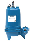 Heavy Duty Half Horsepower Submersible Sewage Pump With Stainless Steel Impeller gets rid of thick waste like a champ, blue casing.