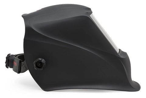Side view of Viking Industrial Passive Black Welding Helmet For MIG TIG And Stick Welding, showing a heavy-duty black hood.