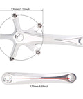 Universal 170mm Aluminum Crank Arm Set Dope Lightweight Hollow Design Single Crankset Repair Parts 130mm BCD For Mountain And Road Bikes, silver