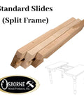 Heavy Duty Wooden Table Slide Set Includes A Pair Of Super Smooth Sliders For Four Leg Dining Tables Featuring Easy Peasy Installation And A True Twenty Six Inch Opening That Gives You Big Time Extra Room No Sweat Required - detailed view of standard slides for split frame installation.