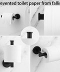 Matte Black Stainless Steel 10 Piece Bathroom Hardware Set With 2 16 Inch Towel Bars 4 Towel Hooks 2 Toilet Paper Holders And 2 Towel Rings For A Modern Dope Bathroom Setup That Boosts Style Functionality And Organization toilet paper holder detail