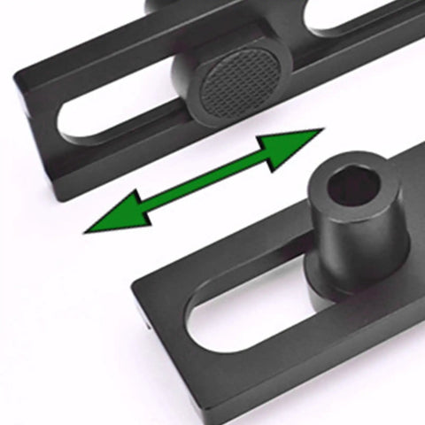 12 Piece 19mm Aluminum Planing Stop Set With Non Slip Pad And Pew Dogs Clamps for tables and workbenches, close-up of components