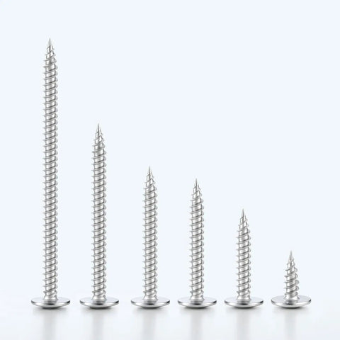 Heavy Duty Stainless Steel 156 Piece Screw Assortment Kit Featuring Self Tapping Phillips Modified Truss Heads, varying lengths of screws.