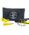 Coax Installation Kit with Crimp Tool, Cable Cutter, Stripper, F Connectors, and Storage Bag for Quick, Pro Grade Cable Runs