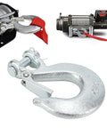 Set Of 2 1/4 Inch Safety Chain Hooks, Beefy 12,600 Lbs Forged Steel Clevis Slip Hooks With Safety Latch, Tow Winch Hook close-up