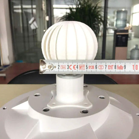 Ultra Tiny Wind Turbine Generator For Kid Friendly Classroom STEM Projects With LED Indicator Hands On Wind Power Demo Mini DIY Model For Science Class Durable Plastic Build, white plastic turbine top with tape measure