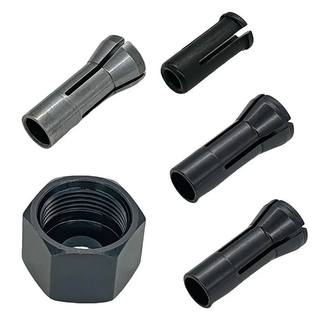 Collet Cone Set For Die Grinders Five Piece Kit With Two 6.35mm Cones One 6mm Cone One 3mm Cone Plus Pro Grade Collet Nut