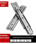 Premium Stainless Steel Bottom Mount Drawer Slides Featuring Hella Smooth Gliding Action And Badass Concealed Frame For Heavy Duty Organizing That Flows Like Butter - 10 inch stainless steel slides with damping buffer.
