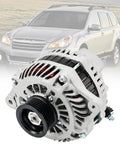 12V 110A Alternator For Outback And Legacy 2010-2012 2.5L With 6-Groove CW Pulley Replaces 11409N shown with SUV in background