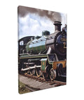 Steam Locomotive Train Wall Art Canvas Print Ready To Hang 12x18 Inch Cotton Canvas Poster angled view