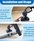 3 Pole Fishing Rod Holder With Aluminum 90 Degree Track Bracket Base, 360 Degree Rotating Deck Or Side Mount For Versatrack And Ranger Track Systems, Heavy Duty Boat Track Bracket installed on boat track rail