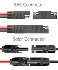 10 AWG SAE Solar Panel Extension Cable With 2 Polarity Reversed Adapters for RV Caravan Battery Charger Kit PV Wire