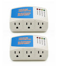 Three Outlet Surge Protector Power Strip With Voltage Protector And Brownout Guard For Home Appliances Up To 1875 Watts 120V 15A Two Pack