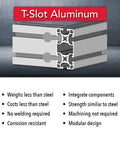 Badass Heavy Gauge 40X80 Millimeter T Slotted Aluminum Extrusion Rail With Six Open Slots For DIY Fabrication Projects Dang Versatile Modular Track System Clear Anodized 305 mm Long showing details of T-slot features.