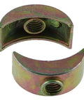 Heavy Duty Zinc Alloy Half Moon Wedge Nuts And Crescent Spacers For Furniture Joinery Rust Proof M6 Hardware close-up view