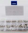 200 Piece Hex Socket Set Screw Kit Flat Point Stainless Steel M3 M4 M5 M6 M8 DIN 913 Garage Ready Organizer Case with compartments