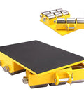 Heavy Duty Floor Skate Rollers With PU Steel Caster Wheels Boasting 180 Degree Free Steering and a sturdy yellow base with rollers