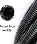 Close-up of 20 Foot 1 Inch Wire Loom Split Tubing Auto Wire Conduit Flexible Cover For High Temp Electrical Protection