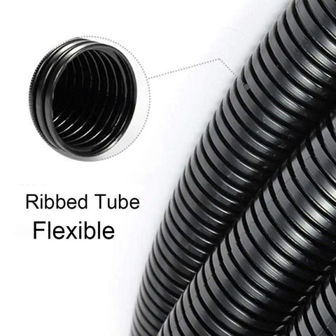 Close-up of 20 Foot 1 Inch Wire Loom Split Tubing Auto Wire Conduit Flexible Cover For High Temp Electrical Protection