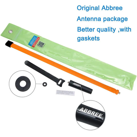 Complete Orange SMA-Female Tactical Ham Radio Antenna 18.8 Inch Foldable For 144 To 430 MHz kit with packaging and accessories
