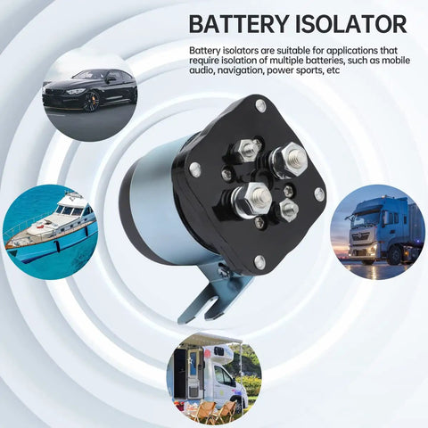 500 Amp Battery Isolator Relay 12V For Marine Off Road RV And Car Audio Systems With Beefy 500A Continuous Output
