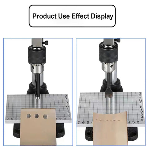 Leather Hole Puncher Hand Tool, Heavy Duty Manual Press For DIY Leather Craft, punch holes with adjustable chuck and scale