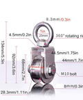 Two Pack Heavy Duty H Groove Caster Wheels Built Like A Tank Featuring 304 Stainless Steel Directional Rollers And Dead Quiet 360 Spin Smooth Glide For Sliding Doors And Wire Rope Tracks. Heavy duty pulley with 360 degree rotating ring.