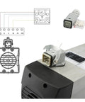High Performance CNC Milling Spindle Motor 9.0KW Air Cooled ER32 Chuck 18000 RPM electrical connector and schematic diagram.