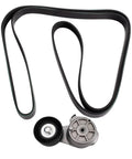 Straight Up Heavy Duty Serpentine Drive Belt Plus Tensioner Assembly Kit Fits 2001 To 2007 Chrysler Town And Country Dodge Caravan Grand Caravan black belt and tensioner