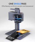 Slick Portable 10W Diode Laser Engraver And Cutter Machine With Spintrack Roller Bundle cutting 6mm acrylic and basswood.
