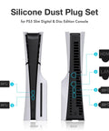 Cooling And Dust Protection Upgrade Kit For PS5 Pro And PS5 Slim With M2 SSD Heatsink Cover Four Fan Dust Filters Port Plugs Brush And Small Tools, silicone dust plug set for PS5 Slim front and back ports