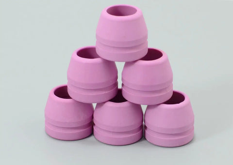 Pack Of 10 P60 Plasma Cutter Shield Cups For WSD60P Torch Arc Start Shield Cups Shrouds With Groove Pink 60A