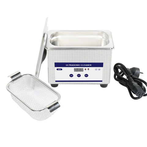 Sweet Clean Mini Ultrasonic Cleaner For Effortless Jewelry Glasses Braces And Watch Polish Compact Sonic Cleaning Appliance in silver.