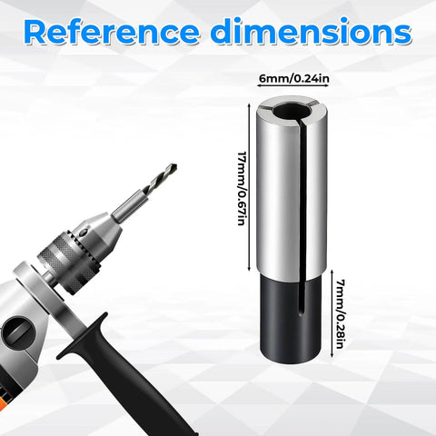 1/4 To 1/8 Collet Adapter Set For CNC Routers And Engraving Machines Heavy Duty High Carbon Steel dimensions shown