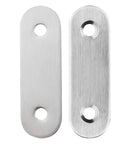 Top Shelf Stainless Steel Flat Corner Brace Plates Pack Of 50 For Quick Furniture Repair And Wood Joint Reinforcement Easy Diy Fix Brackets That Make Bed Frame Fixes A Breeze, two flat steel plates with holes.
